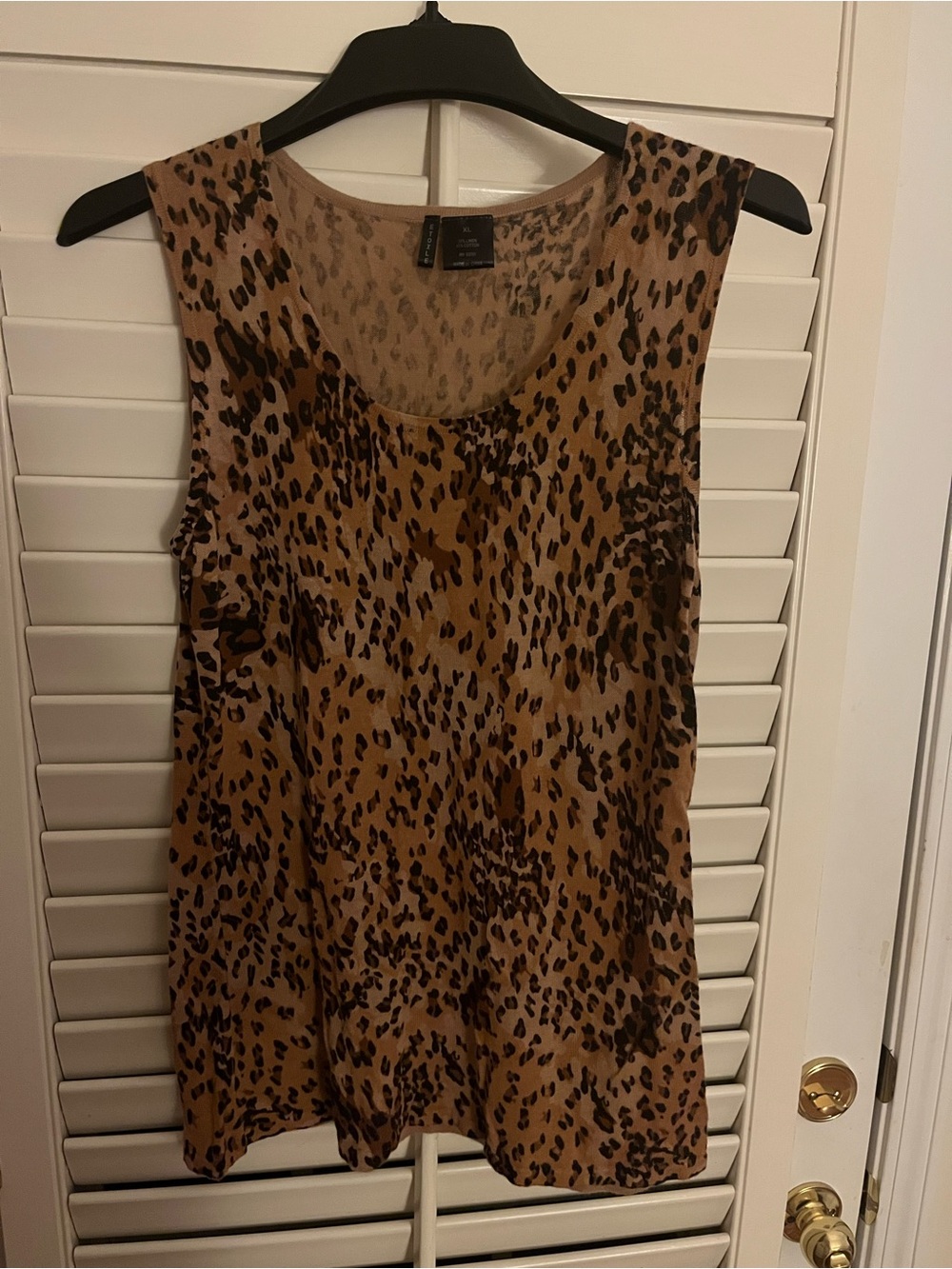 Leopard print sweater tank top